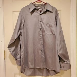 Men's Gray Button Down Dress Shirt